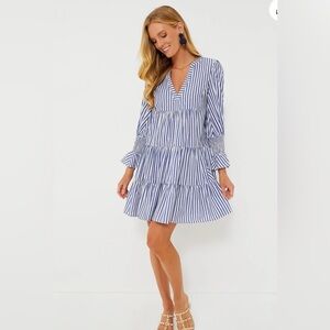 Tuckernuck Pomander Place blue and white stripe cotton poplin Kenzo dress